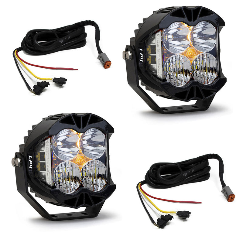 Baja Designs LP4 Pro Bumper Light Kit for 2018-2026 Jeep Wrangler JL / 2020-2026 Gladiator JT (OE steel bumper), with Upfitter wiring type, studio photo