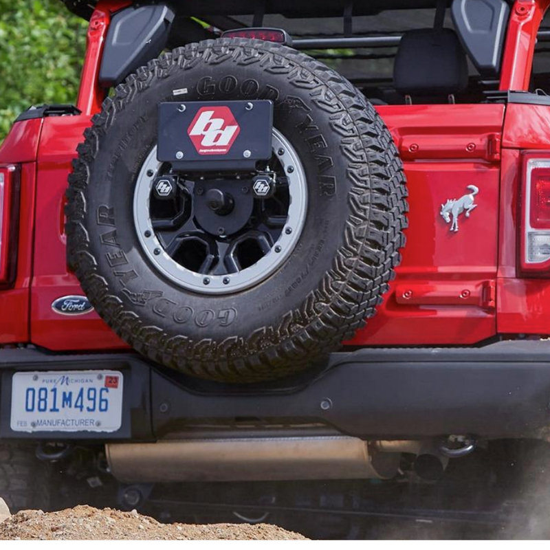 Baja Designs S1 Dual Reverse Light Kit for 2021-2026 Ford Bronco, with Toggle wiring type and License Plate Mount: Yes, shown installed