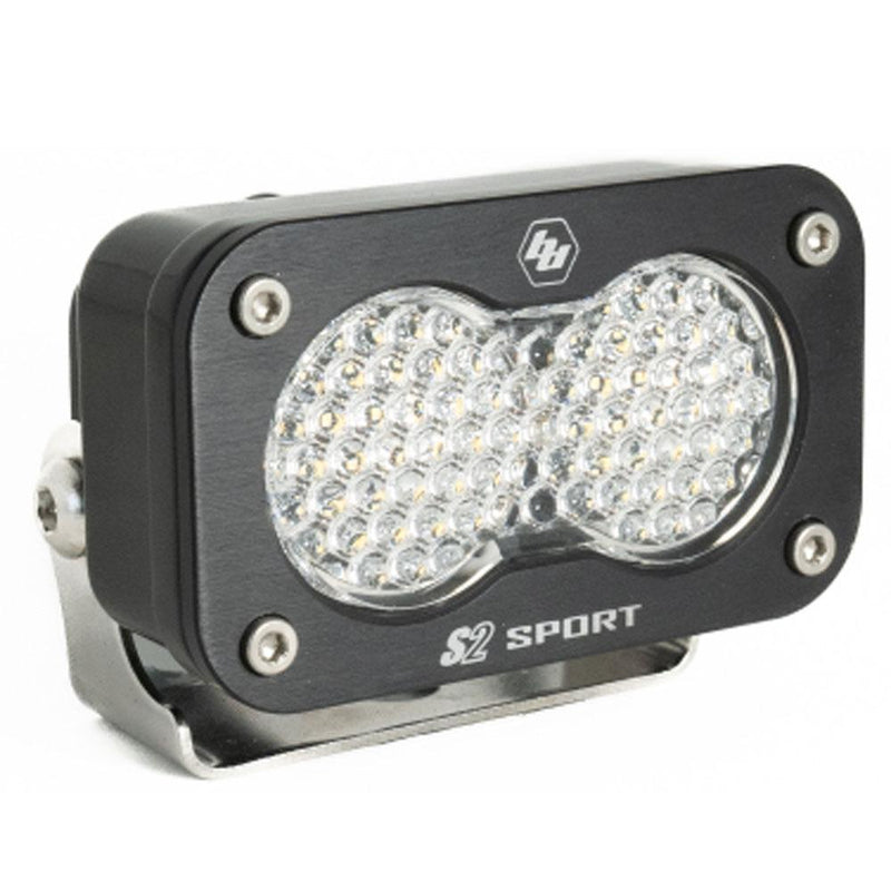 Baja Designs S2 Sport Black LED Auxiliary Light Pod, with Work/Scene pattern and Clear lens, studio photo