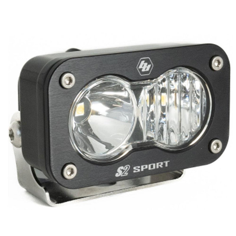 Baja Designs S2 Sport Black LED Auxiliary Light Pod, with Driving/Combo pattern and Clear lens, studio photo