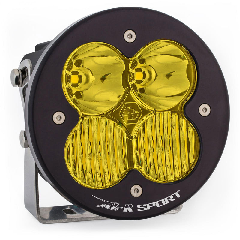 Baja Designs XL-R Sport LED Auxiliary Light Pod, with Driving/Combo pattern and Baja Amber lens, studio photo