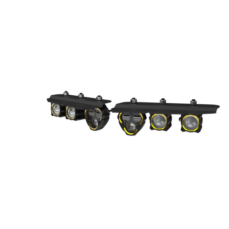 KC HiLiTES FLEX ERA SAE Fog Pocket Light Kit, fog pocket kit: two bracket assemblies with FLEX ERA lights