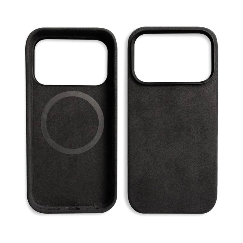 Alcantara Elegance Premium iPhone Case Luxurious Texture dark gray case exterior interior magsafe