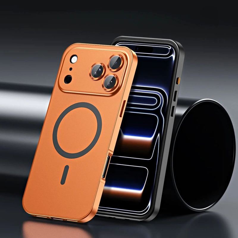 Aluminum Luxe Premium iPhone Case Snap Lock Feature cosmic orange black cases display magsafe dynamic island