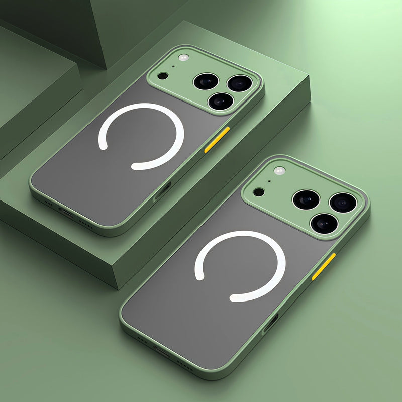 Aurora Shield two light green matte magsafe compatible iphone cases