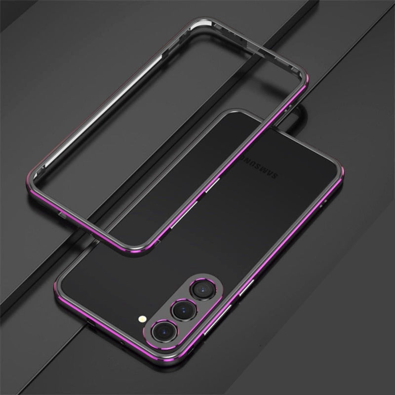 Aurum Shield Aluminum Metal Bumper Case Luxe Finish Samsung black phone purple bumper case separated frame