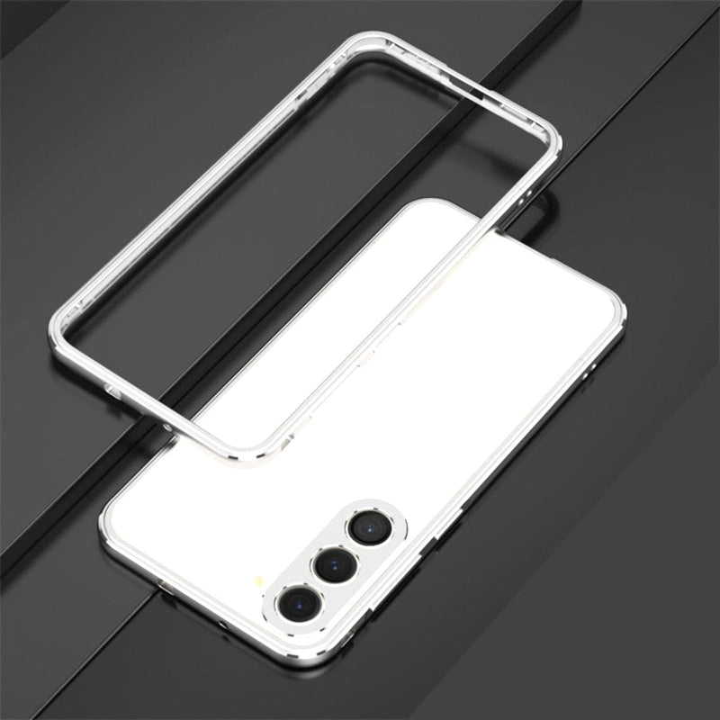 Aurum Shield Aluminum Metal Bumper Case Luxe Finish Samsung silver bumper frame white phone