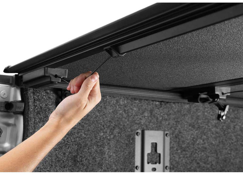 BAKFlip MX4 drain tube routed under the cover rail