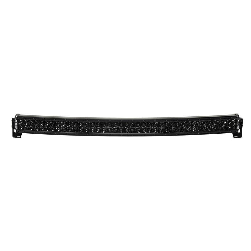 Rigid RDS-Series PRO 40" Spot Midnight curved light bar with blacked-out optics, front view on white