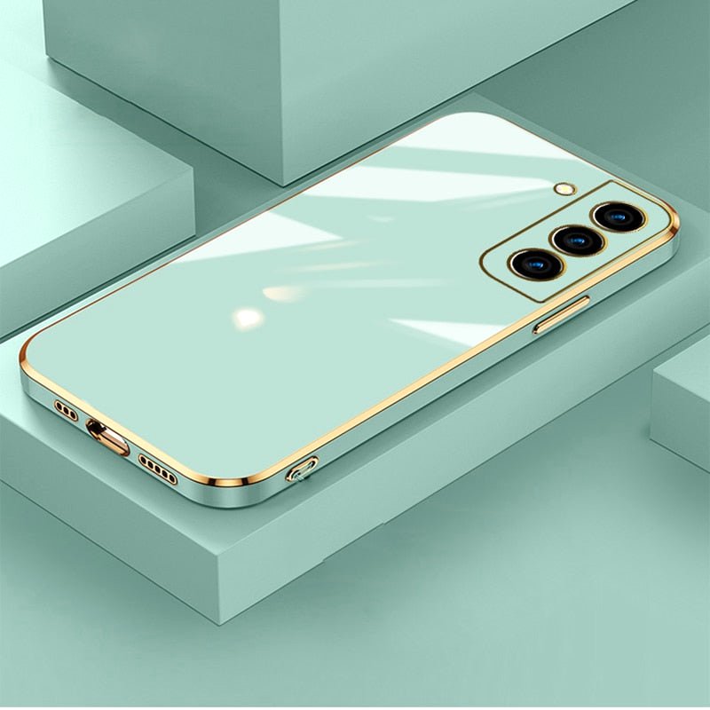 Luxe Horizon Premium Samsung Case Sleek Matte Finish mint Samsung S22 case gold edges
