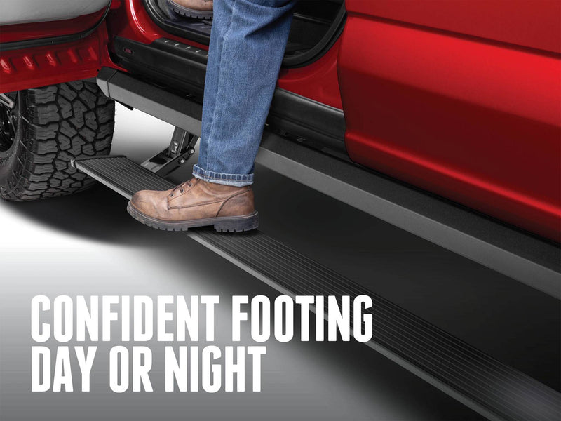 Work boot on the PowerStep XL with the text Confident Footing Day or Night