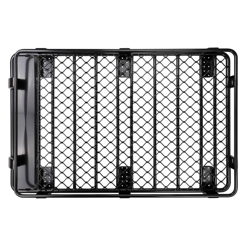 Top-down view of an ARB Classic roof rack cage with a diamond mesh floor on white