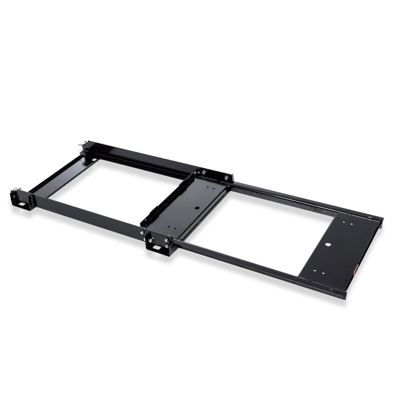 ARB Classic fridge slide, black steel frame shown closed from above on white