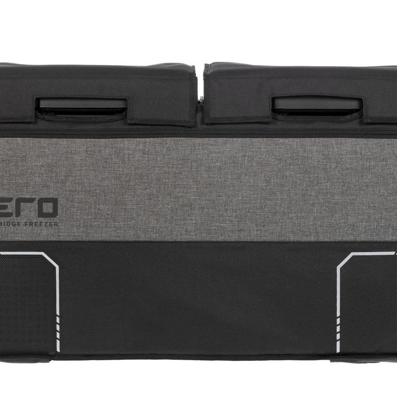 Close-up of the ARB ZERO fridge transit bag side with two lid handle openings