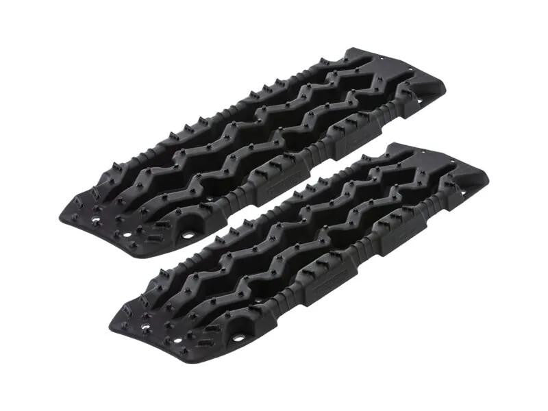 ARB TRED Pro recovery board in black, black nodules, showing the SIPE-LOCK tooth profile and the shovel end, packaging