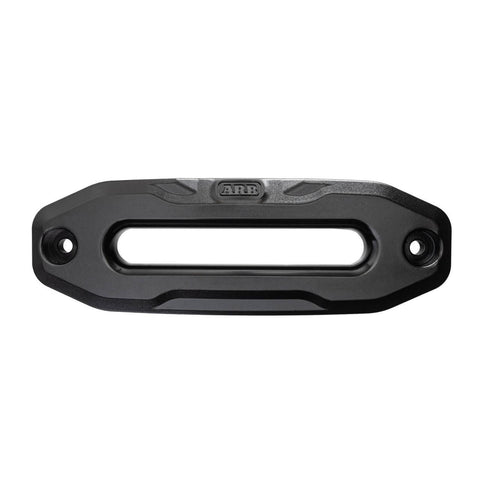 ARB forged aluminium hawse fairlead for synthetic winch rope, with the ARB logo cast into the face