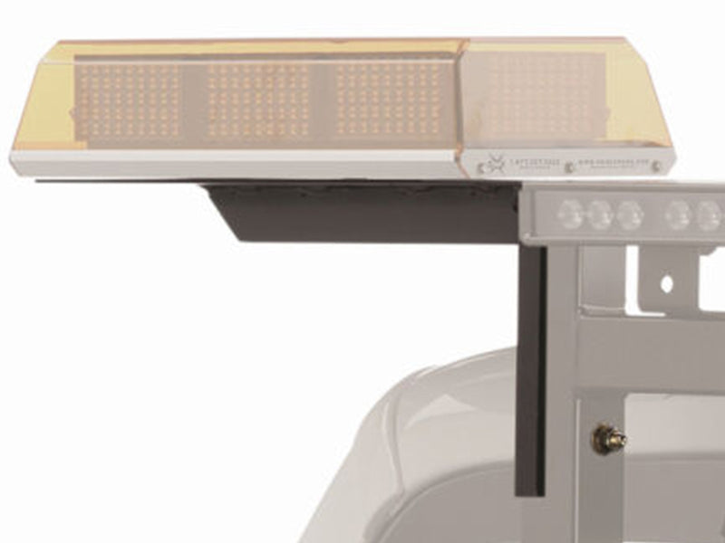 BackRack Light Brackets: A black post bracket supports a long light bar above a ghosted headache rack