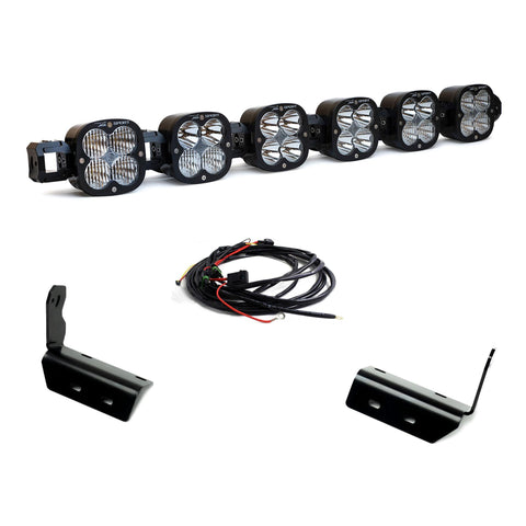 Baja Designs 6 XL Linkable Bumper Light Kit, complete kit on a studio background: six XL Sport pods joined as one linkable bar