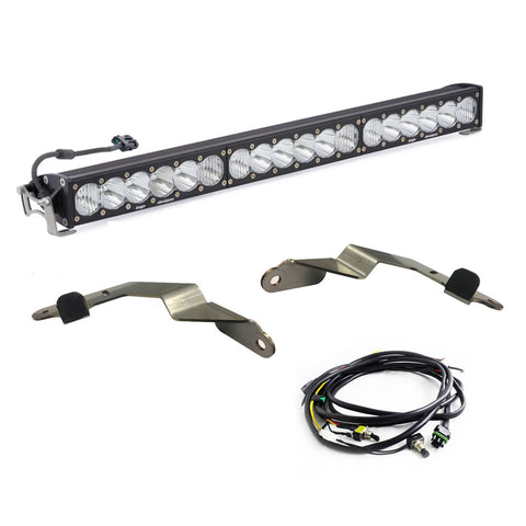 Baja Designs OnX6+ 30" Grille Lower Light Kit, complete kit on a studio background: an OnX6+ 30" light bar