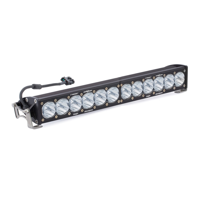 Baja Designs OnX6 Straight Racer Edition LED Light Bar, whole product on a studio background: black straight OnX6 Racer Edition LED light bar