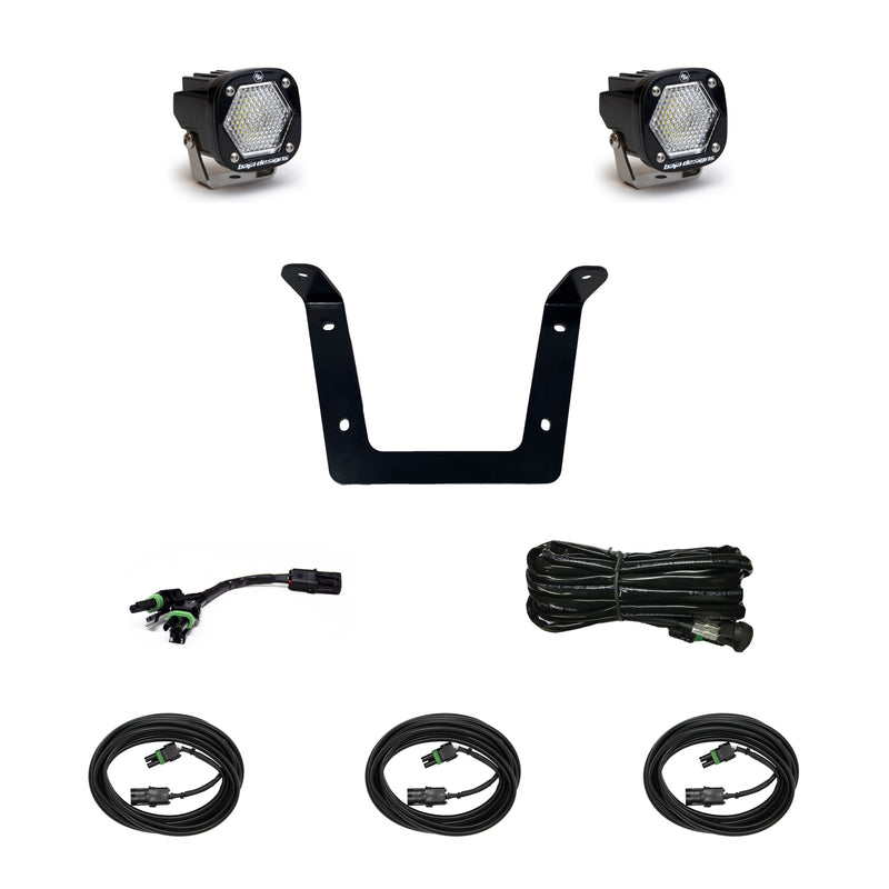 Baja Designs S1 Dual Reverse Light Kit, complete kit on a studio background: pair of S1 pods