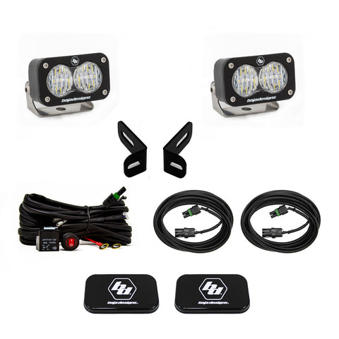 Baja Designs S2 Sport Dual Reverse Light Kit, complete kit on a studio background: pair of S2 Sport LED pods