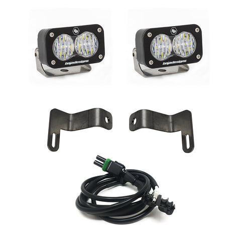 Baja Designs S2 Sport Dual Reverse Light Kit, complete kit on a studio background: pair of S2 Sport LED pods