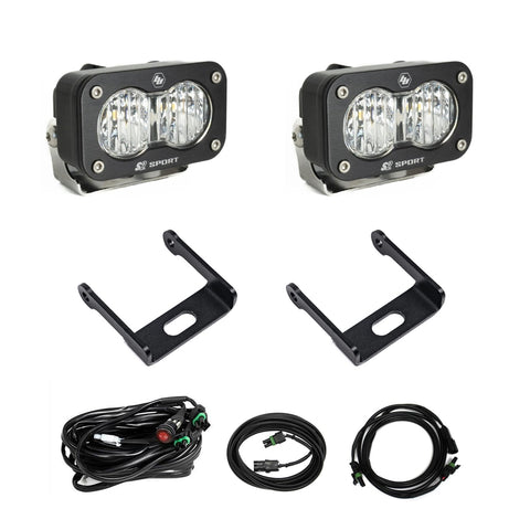 Baja Designs S2 Sport Reverse Kit, complete kit on a studio background: kit of two S2 Sport LED pods