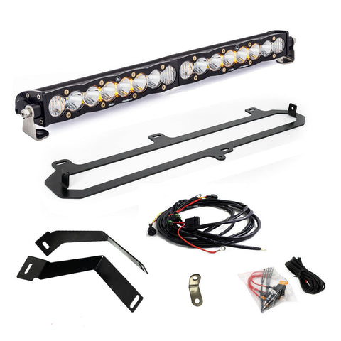 Baja Designs S8 20" Grille Light Kit, complete kit on a studio background: A 20" S8 LED light bar