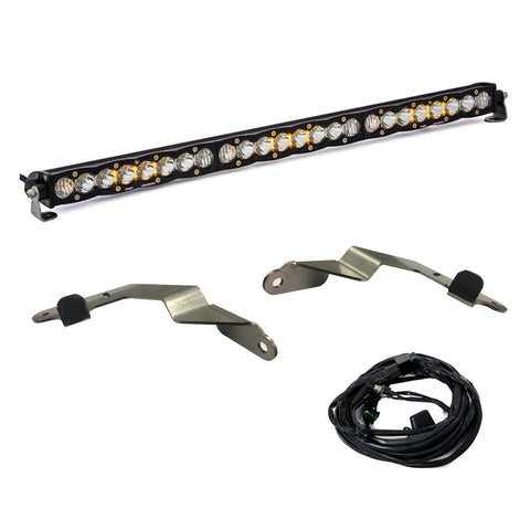 Baja Designs S8 30" Grille Lower Light Kit, complete kit on a studio background: an S8 30" light bar