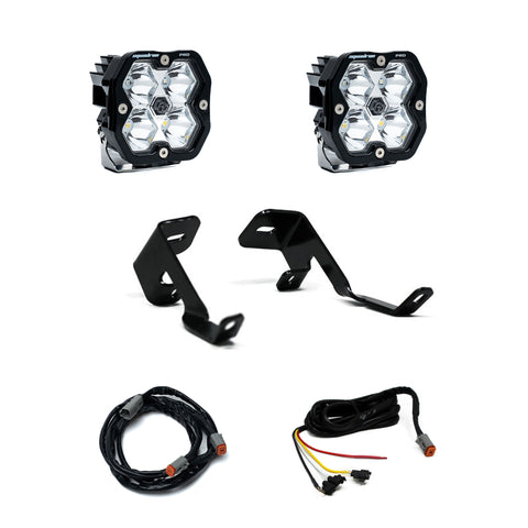 Baja Designs Squadron 2.0 Pro A-Pillar Light Kit, complete kit on a studio background