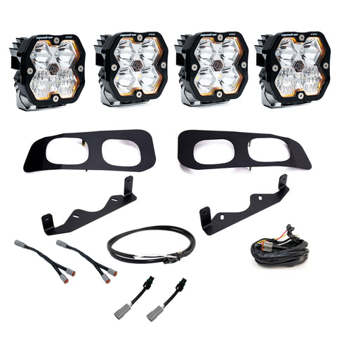 Baja Designs Squadron 2.0 Pro Dual Fog Pocket Light Kit, complete kit on a studio background: dual fog pocket kit