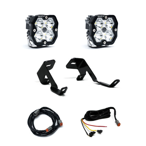 Baja Designs Squadron 2.0 Sport A-Pillar Light Kit, complete kit on a studio background: A Squadron Sport A-pillar kit