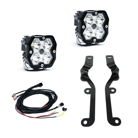 Baja Designs Squadron 2.0 Sport A-Pillar Light Kit, complete kit on a studio background