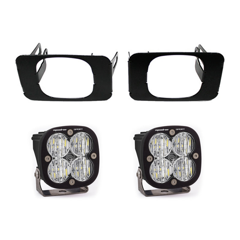 Baja Designs Squadron Sport Fog Pocket Light Kit, complete kit on a studio background
