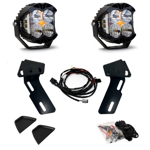 Baja Designs Van LP4 A-Pillar Kit, complete kit on a studio background: two LP4 LED pods