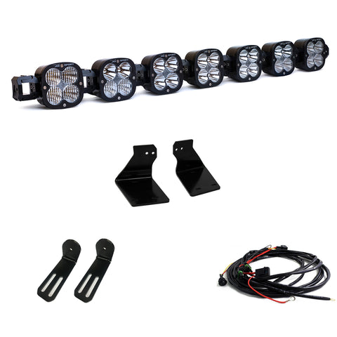Baja Designs XL Linkable Bumper Light Kit, complete kit on a studio background: A seven-pod XL Linkable light bar