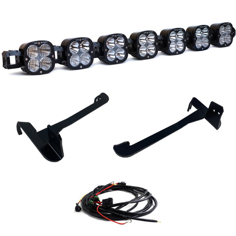 Baja Designs XL Linkable Bumper Light Kit, complete kit on a studio background: A seven-pod XL Linkable light bar