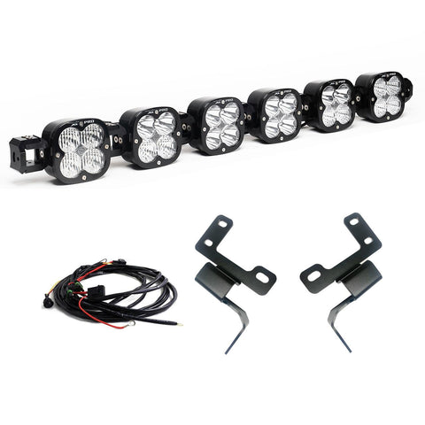 Baja Designs XL Linkable Bumper Light Kit, complete kit on a studio background: six XL Pro pods joined as one linkable bar