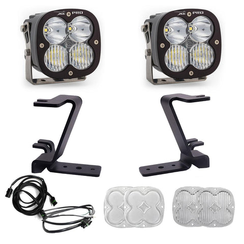 Baja Designs XL Pro A-Pillar Light Kit, complete kit on a studio background: A pair of Baja Designs XL Pro LED pods