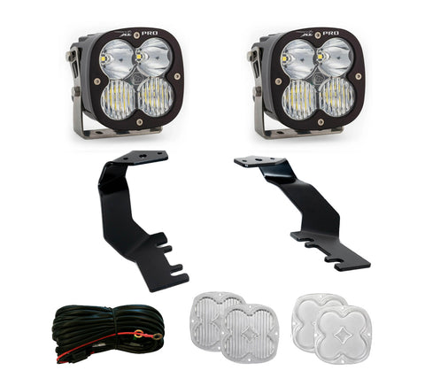 Baja Designs XL Pro A-Pillar Light Kit, complete kit on a studio background: A pair of Baja Designs XL Pro LED pods