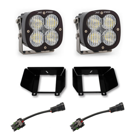 Baja Designs XL Pro Fog Pocket Kit, complete kit on a studio background: two XL Pro LED pods