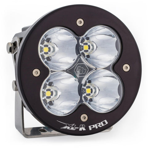 Baja Designs XL-R Pro LED Auxiliary Light Pod, whole product on a studio background: A single black XL-R Pro LED light pod