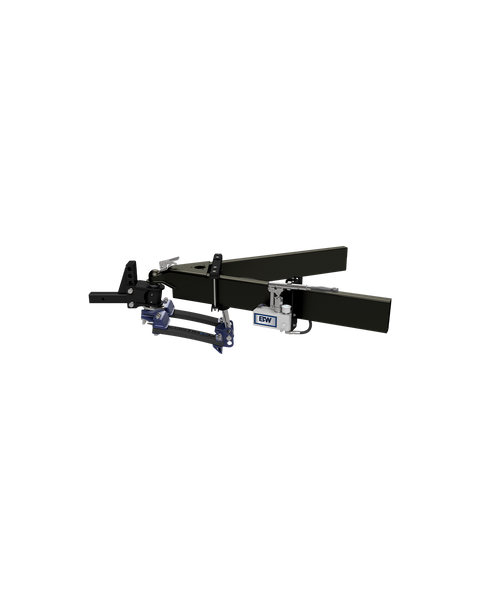 B&W Continuum weight distribution hitch shown as a complete kit on a trailer A-frame. This listing is the load bar unit only, which is one part of the kit pictured