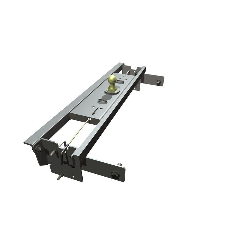 B&W Turnoverball gooseneck hitch kit GNRK1059, second angle studio render showing the latch handle side