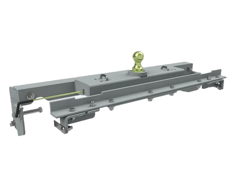 B&W Turnoverball gooseneck hitch kit GNRK1217, second angle studio render showing the latch handle side