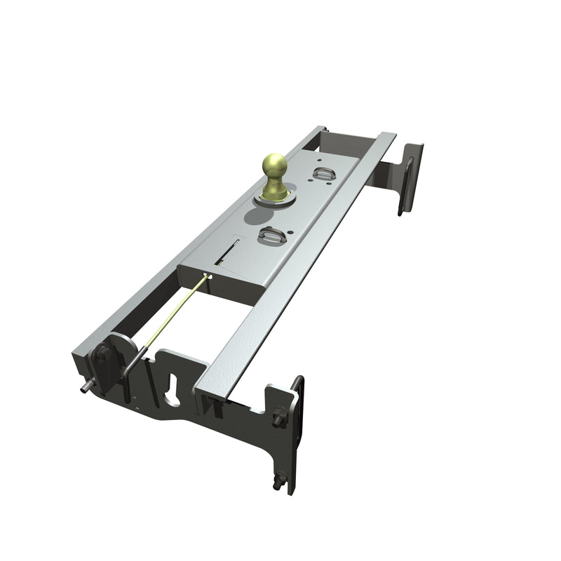 B&W Turnoverball gooseneck hitch kit GNRK1313, second angle studio render showing the latch handle side