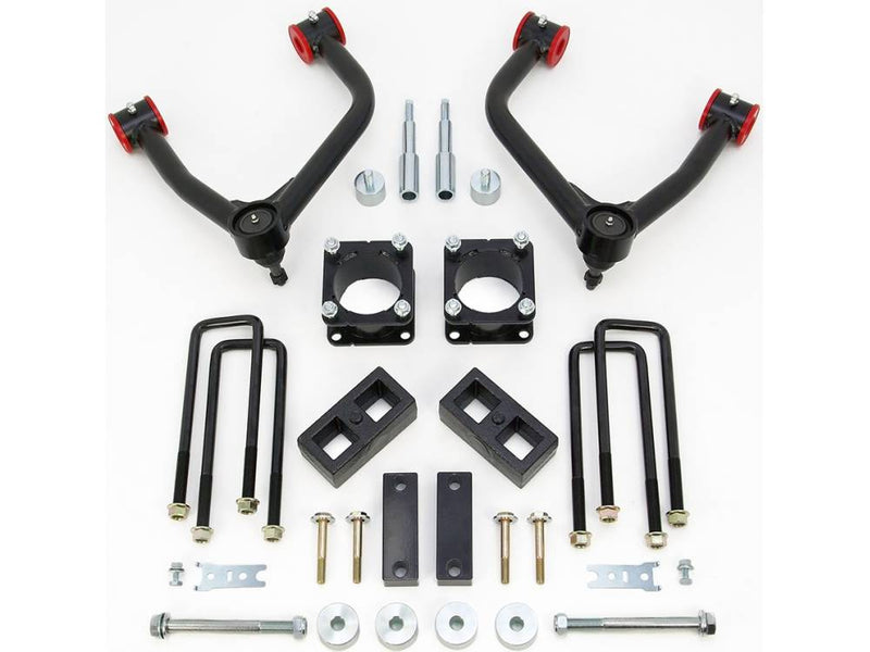 ReadyLIFT 4" Front / 2" Rear SST Lift Kit full kit on white: upper control arms, strut spacers, rear blocks and U-bolts