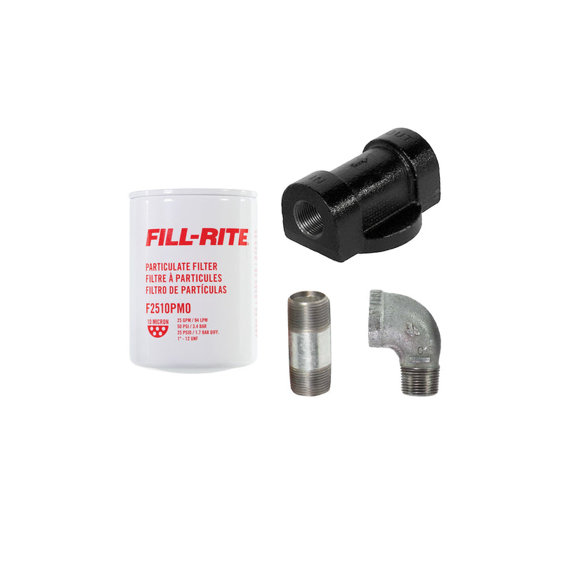 Fill-Rite 1200KTF7025, kit as sold: filter, filter head and pipe fittings