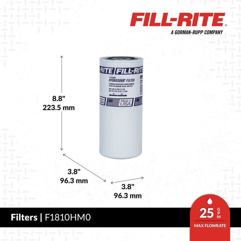 Fill-Rite F1810HM0, dimensions drawing